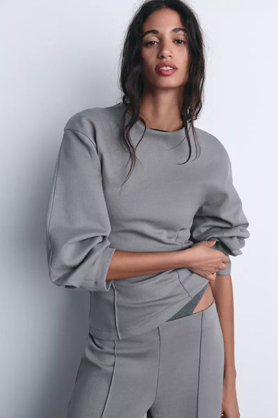 Sweat-shirt interlock ajusté