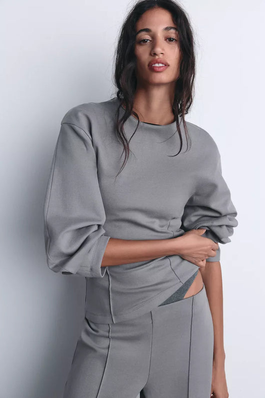 Sweat-shirt interlock ajusté