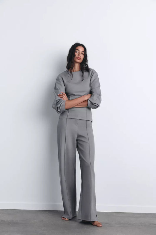 Pantalon interlock ajusté