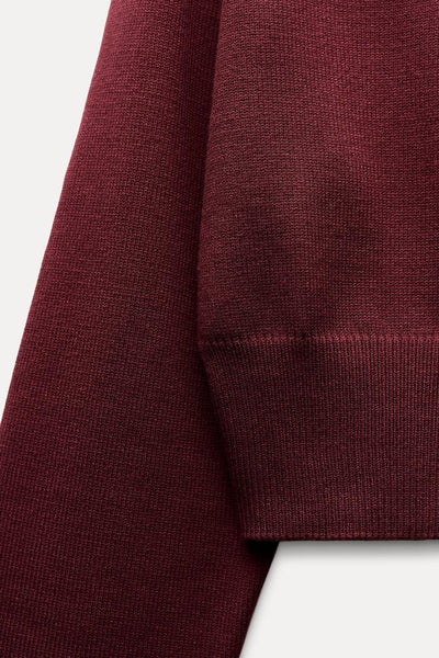 Pull court en tricot à manches larges