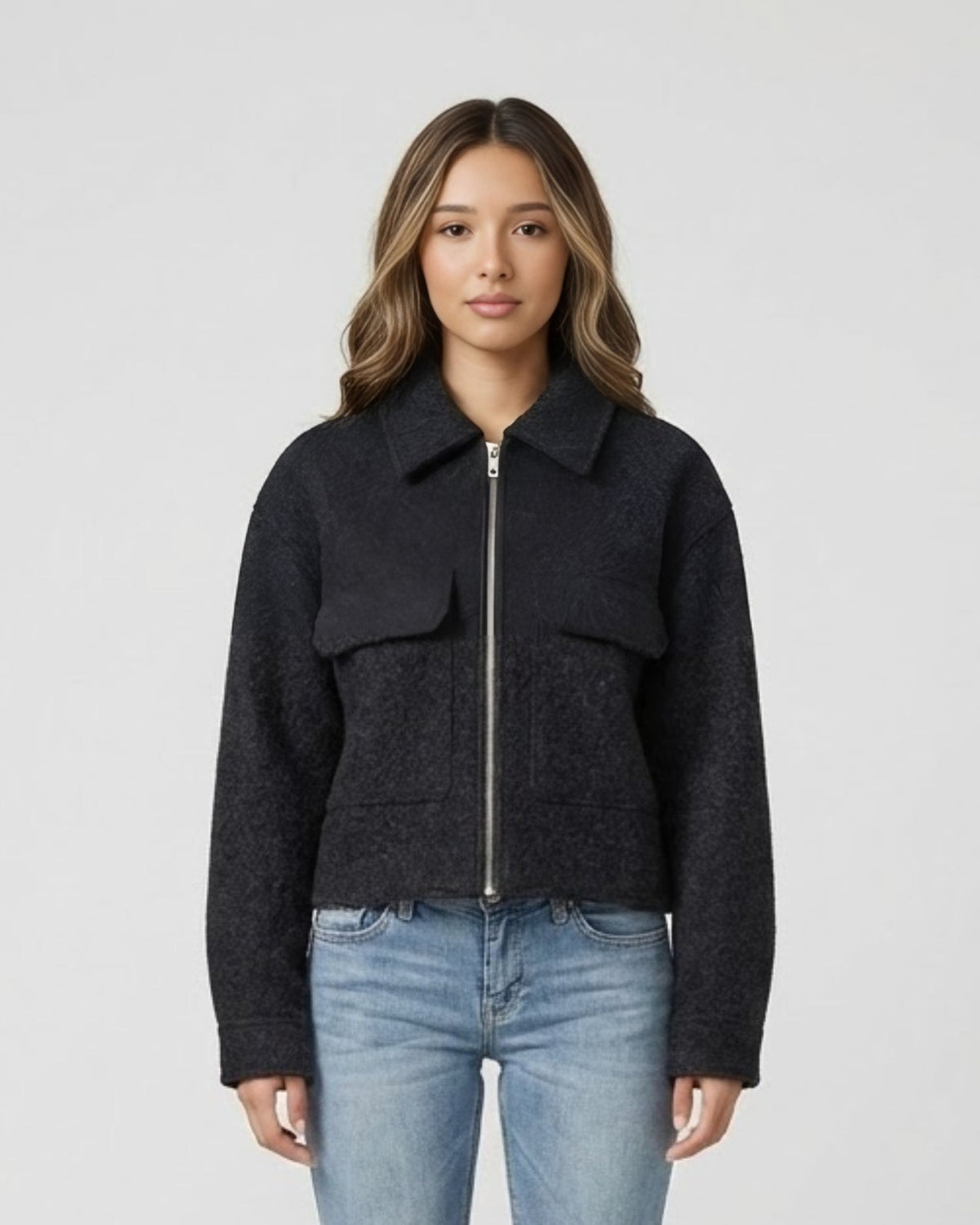 Veste courte en laine