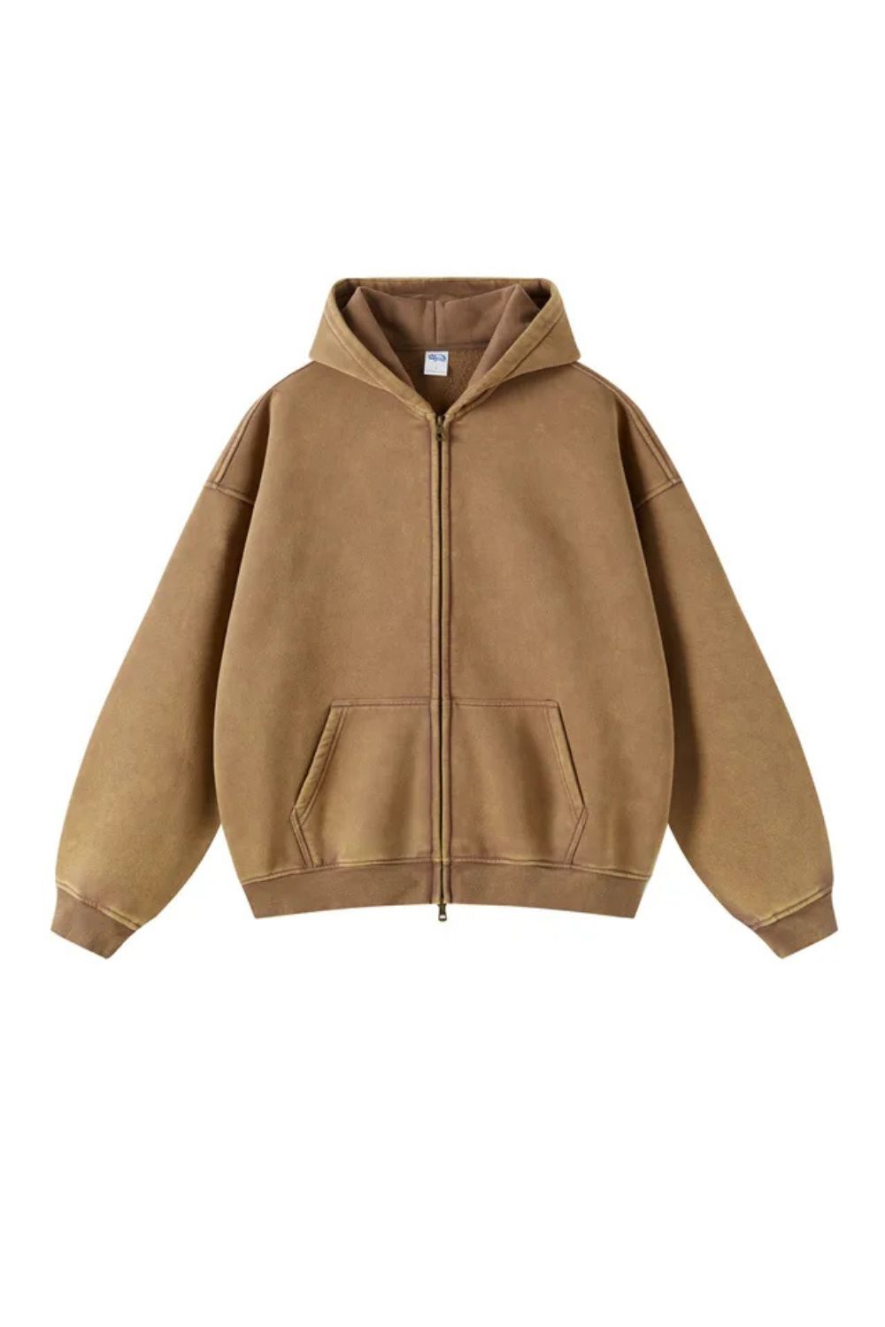 Sweat à capuche zippé graphique épais