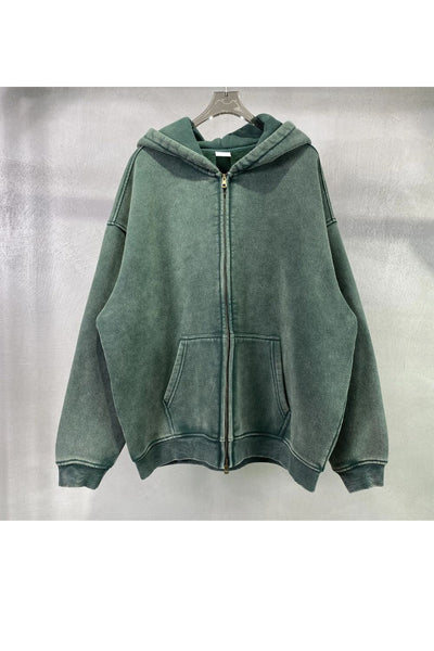 Sweat à capuche zippé graphique épais