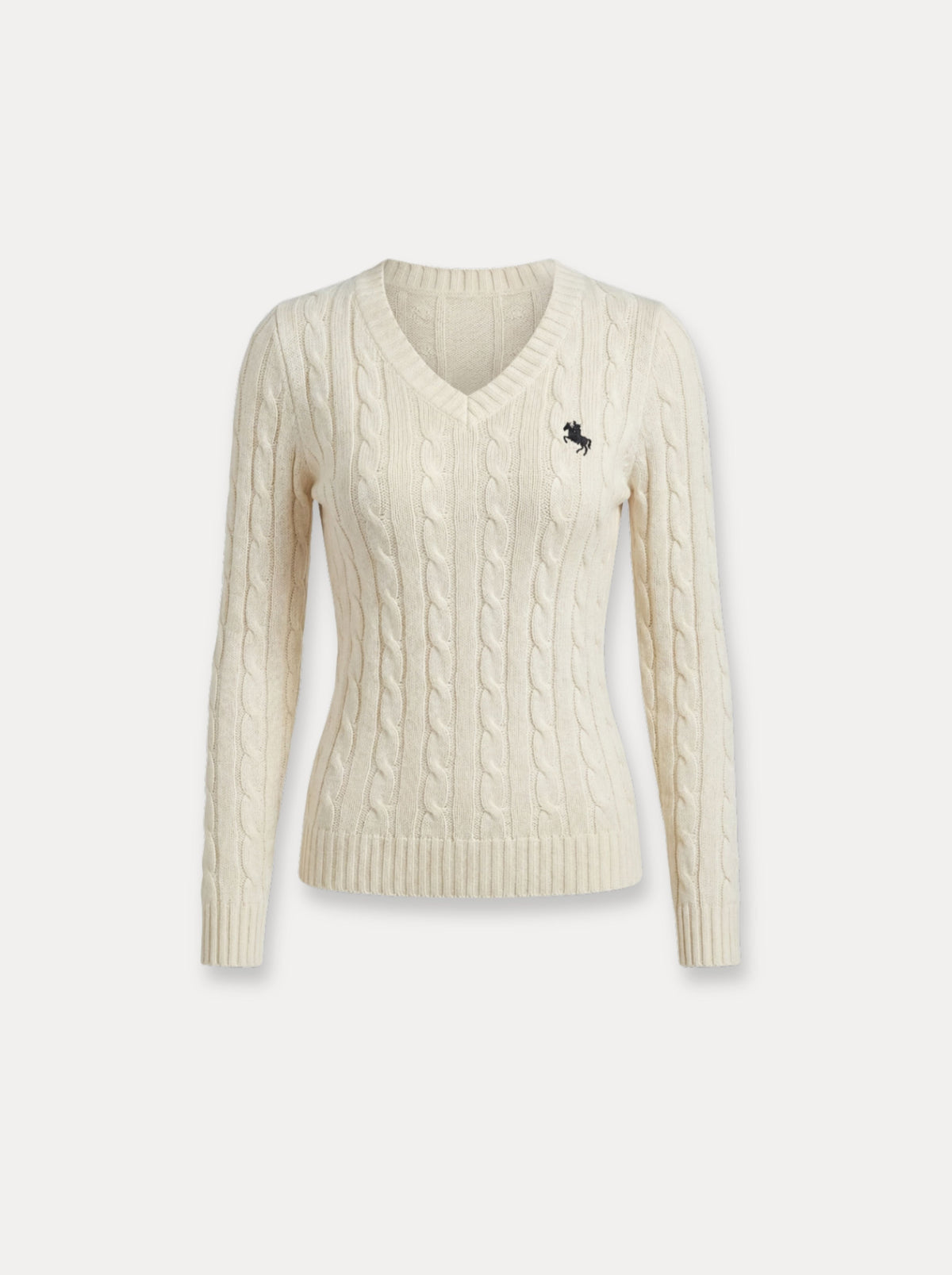 Pull à col en V en tricot torsadé