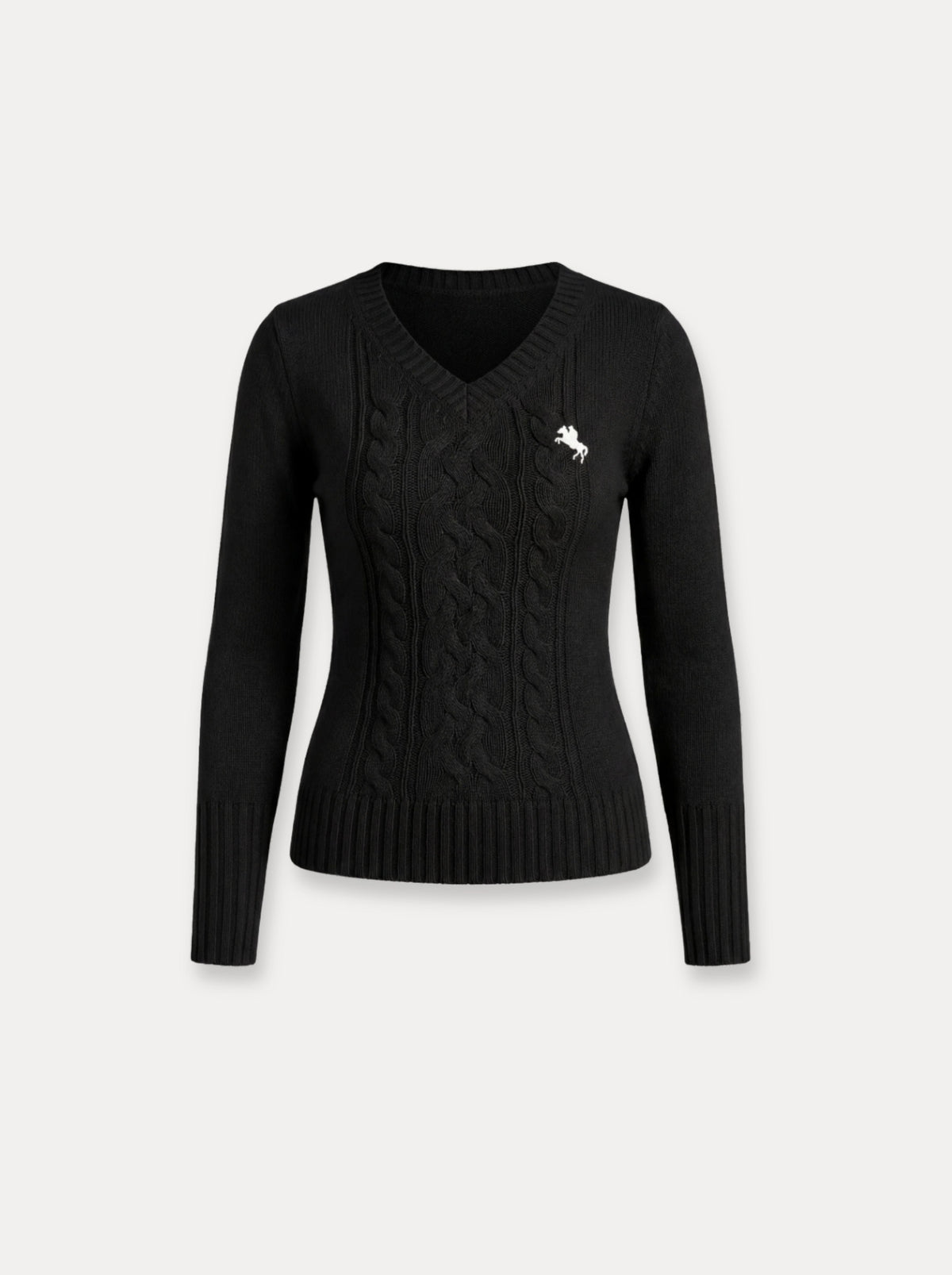 Pull à col en V en tricot torsadé