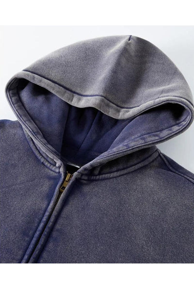 Sweat à capuche zippé graphique épais