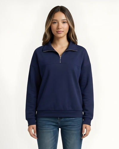 Sweat zippé demi-lune
