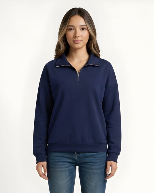 Sweat zippé demi-lune
