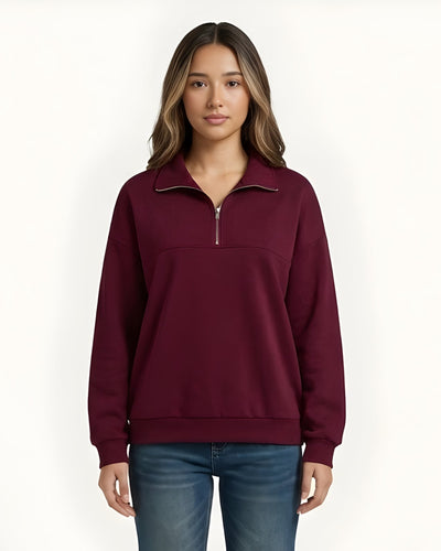 Sweat zippé demi-lune
