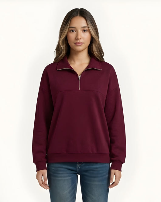 Sweat zippé demi-lune