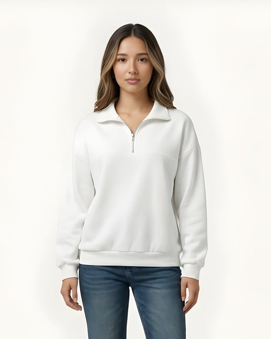 Sweat zippé demi-lune