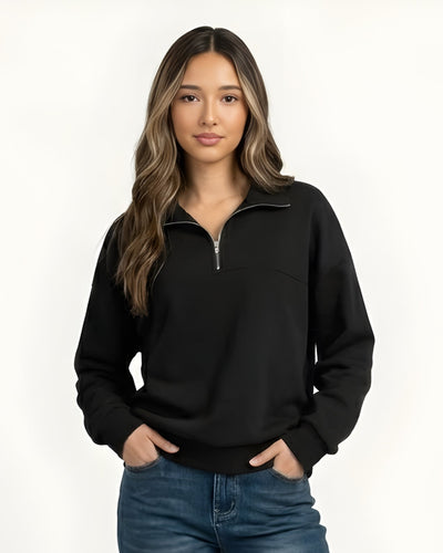 Sweat zippé demi-lune