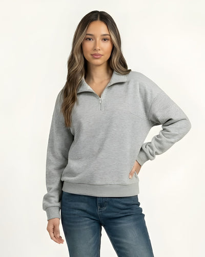 Sweat zippé demi-lune