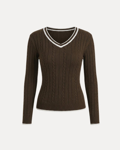 Pull en tricot torsadé