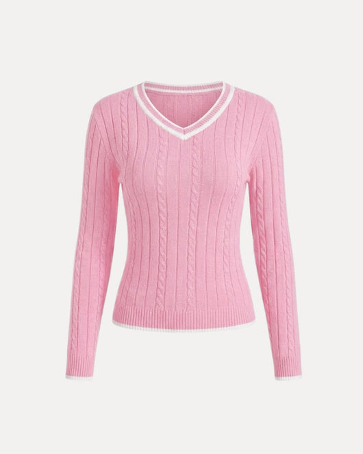 Pull en tricot torsadé