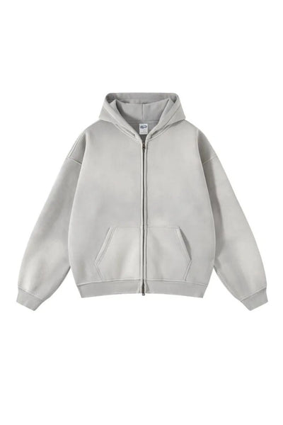 Sweat à capuche zippé graphique épais