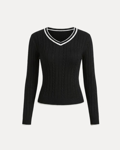 Pull en tricot torsadé