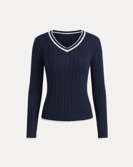 Pull en tricot torsadé