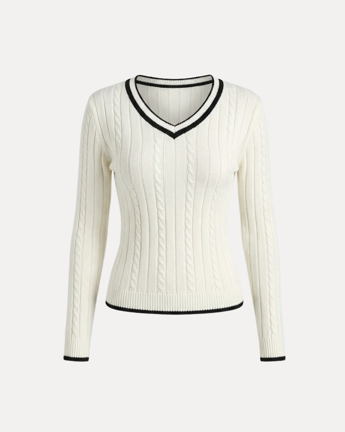 Pull en tricot torsadé