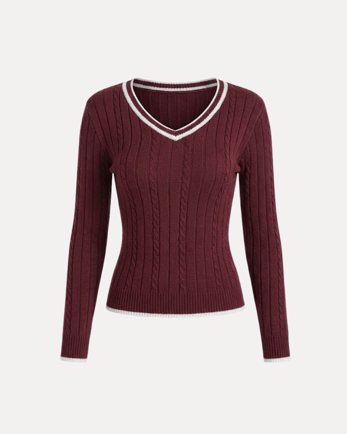 Pull en tricot torsadé