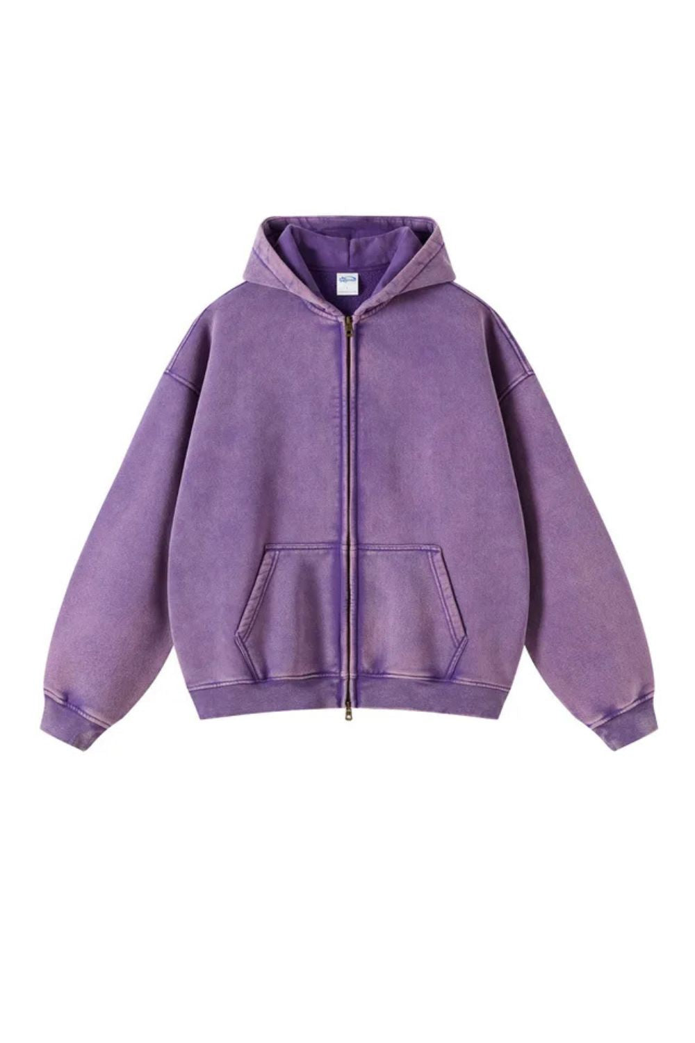 Sweat à capuche zippé graphique épais