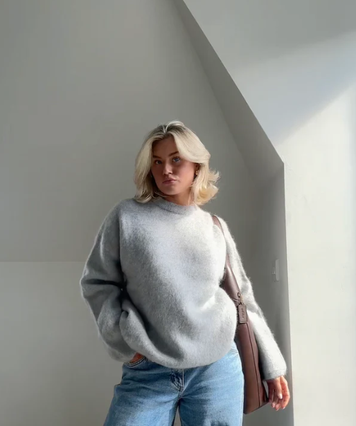 Pull oversize en mélange mohair