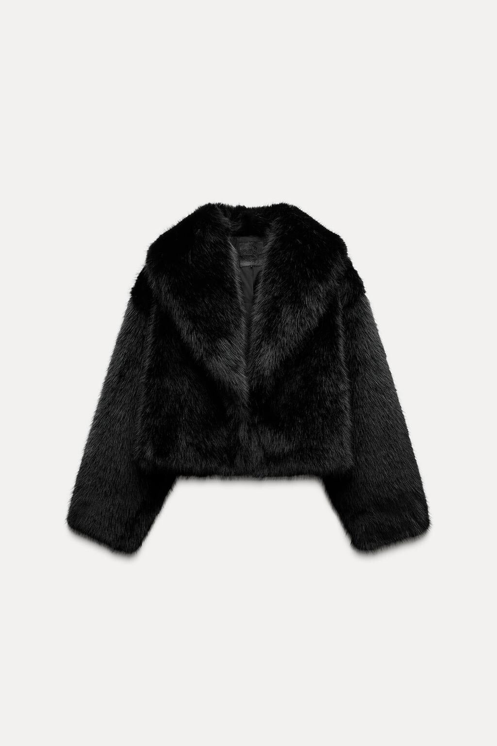 Veste courte en fausse fourrure